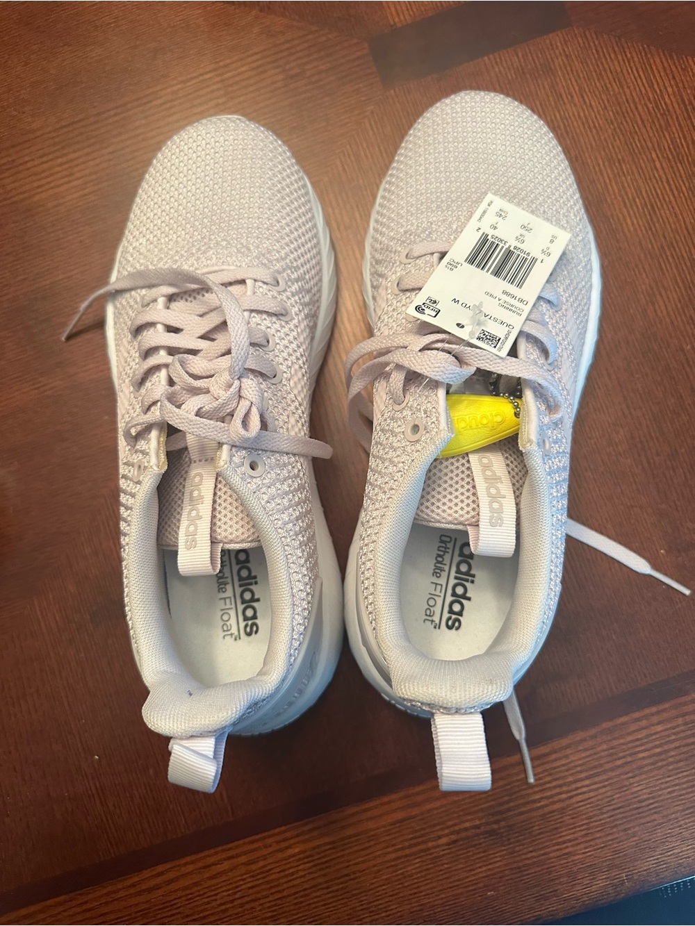 adidas Women's Pale Pink Knit Cloudfoam Sneakers